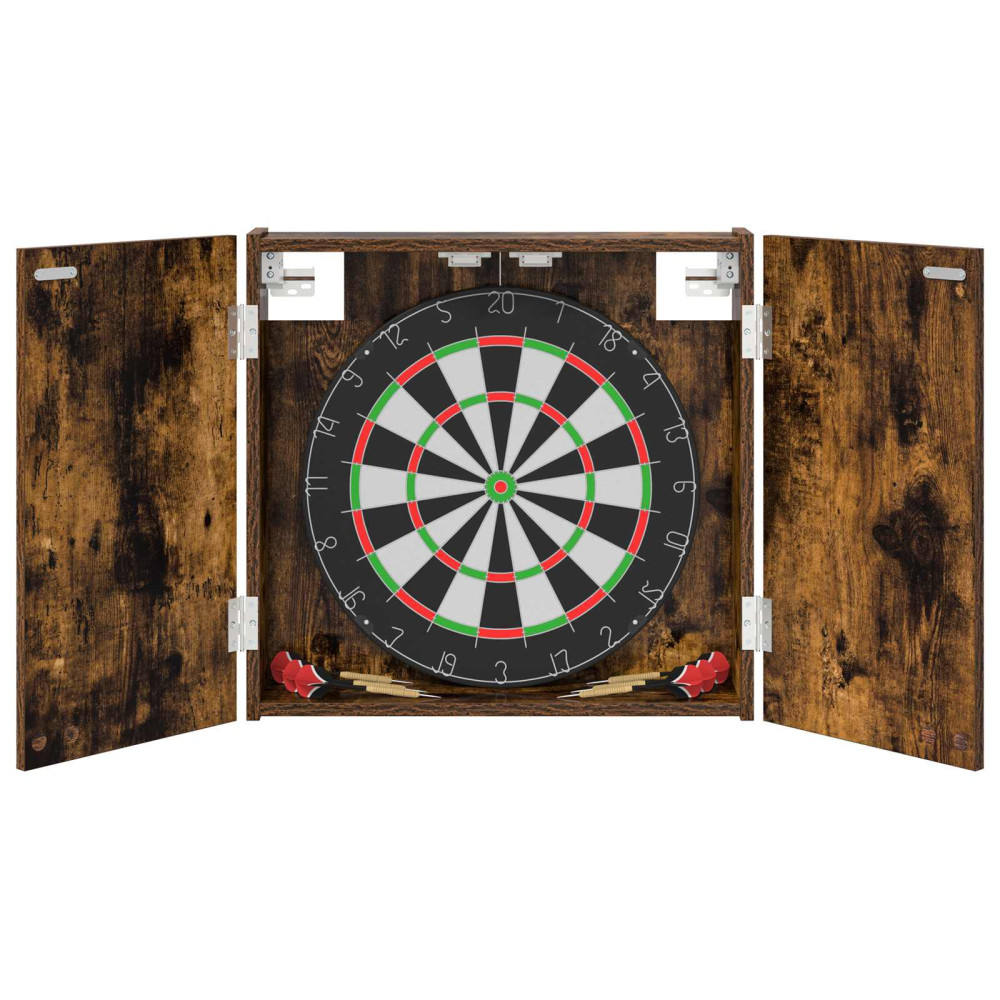 Produktbild för Darttavla Skåp Rökt ek 56 x 12 x 53,5 cm Konstruerat trä