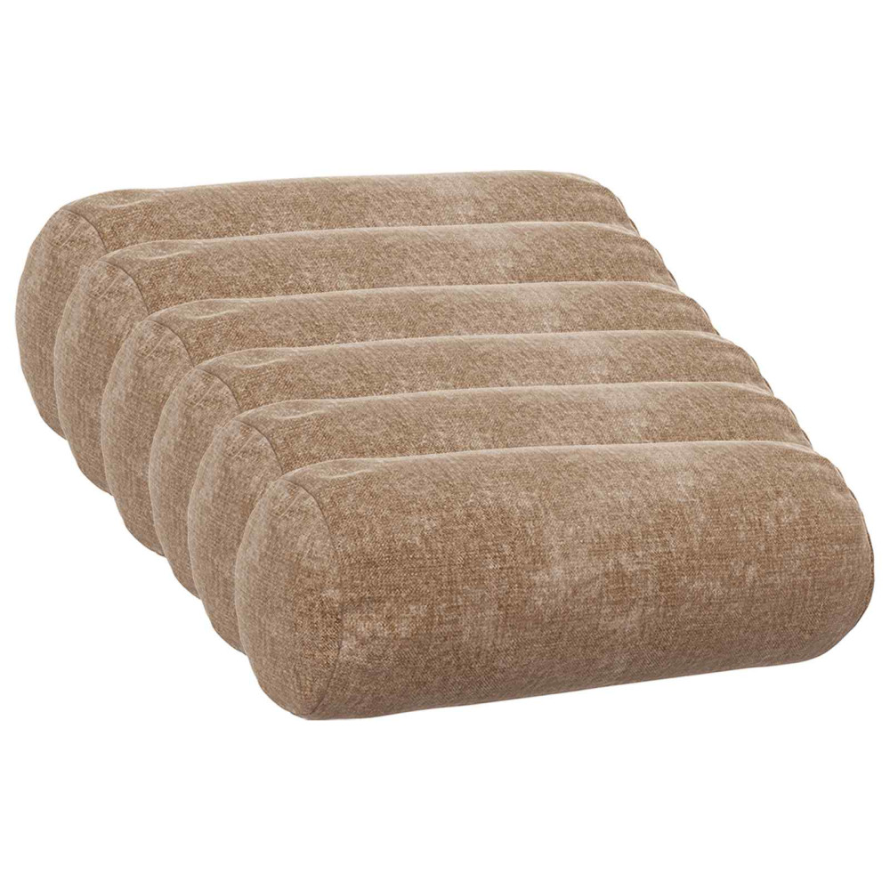 Produktbild för Kuddöverdrag 6 st HEERLEN Brun Ø 15 x 40 cm Chenilletyg