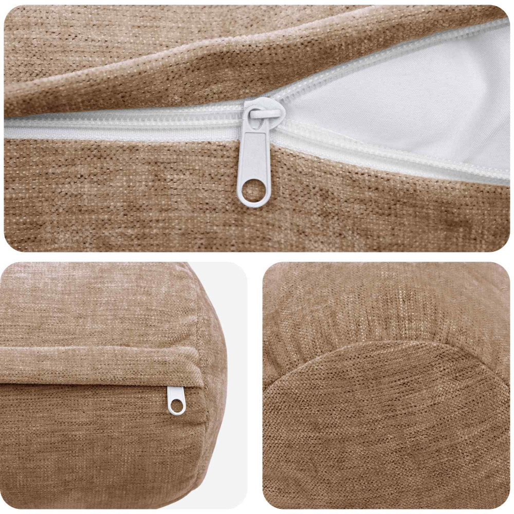 Produktbild för Kuddöverdrag 6 st HEERLEN Brun Ø 15 x 40 cm Chenilletyg