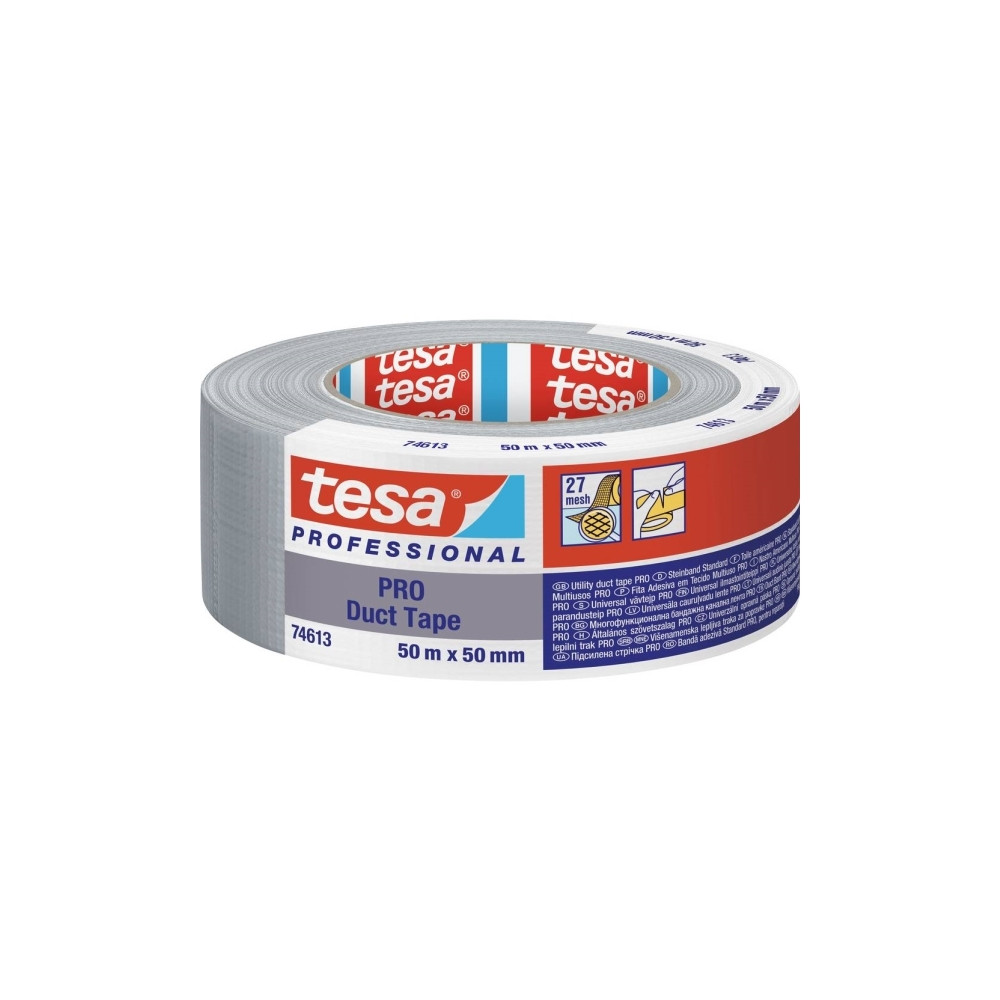 Produktbild för Silvertejp, TESA 74613, 50 mm x 50 m total tjocklek 180 µm k...
