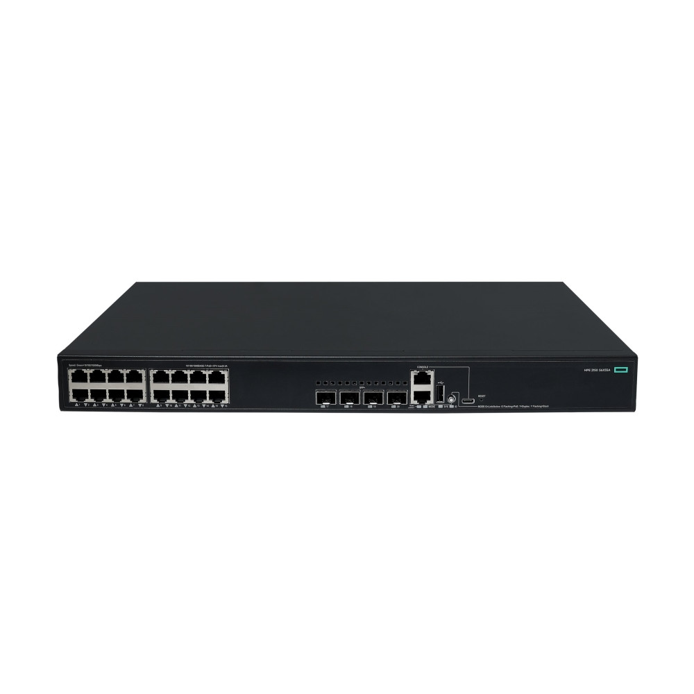 Produktbild för HPE Networking Comware 2150 16p 10M/100M/1G PoE+ 4p SFP+ 1G/10G 248W - switch - 16 portar - Administrerad - rackmonterbar