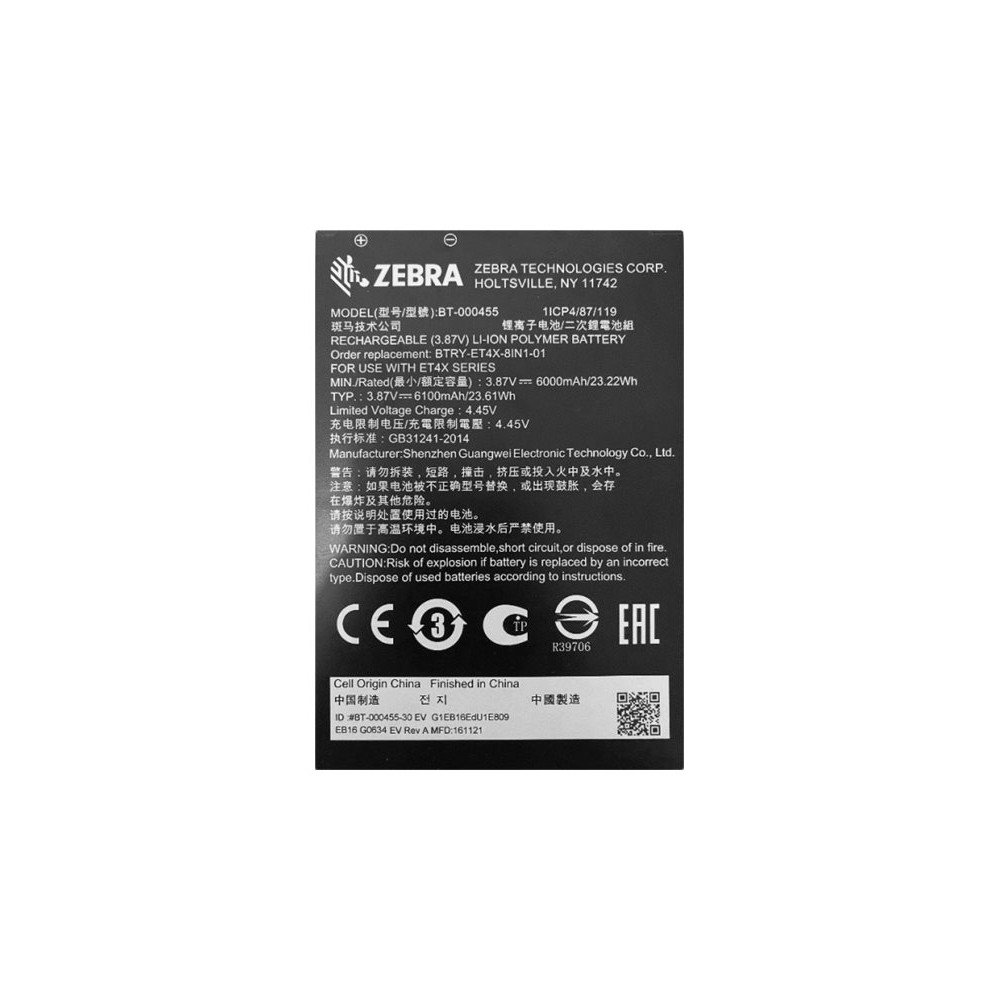 Produktbild för Zebra PowerPrecision - batteri för surfplatta - Li-pol - 6100 mAh - 23.61 Wh