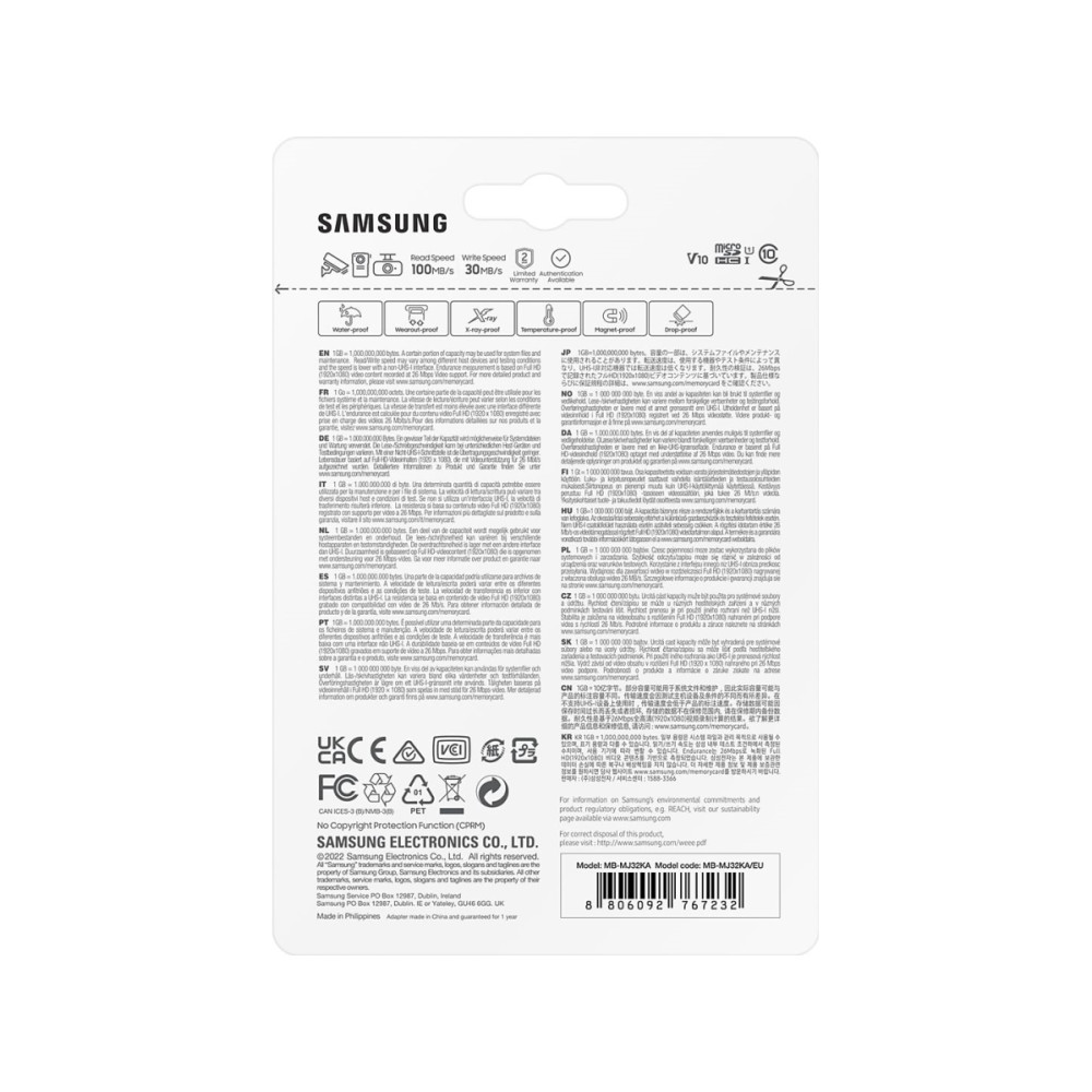 Produktbild för Samsung PRO Endurance MB-MJ32KA - flash-minneskort - 32 GB - microSDHC UHS-I