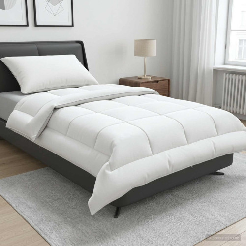 vidaXL Täcke och kudde set 2 st 140x200 cm Sommar 140 GSM Ull Vit