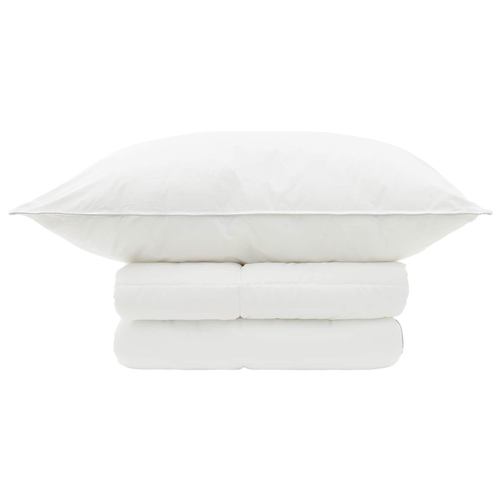 Produktbild för Täcke och kudde set 2 st 150x200 cm Sommar 140 GSM Ull Vit