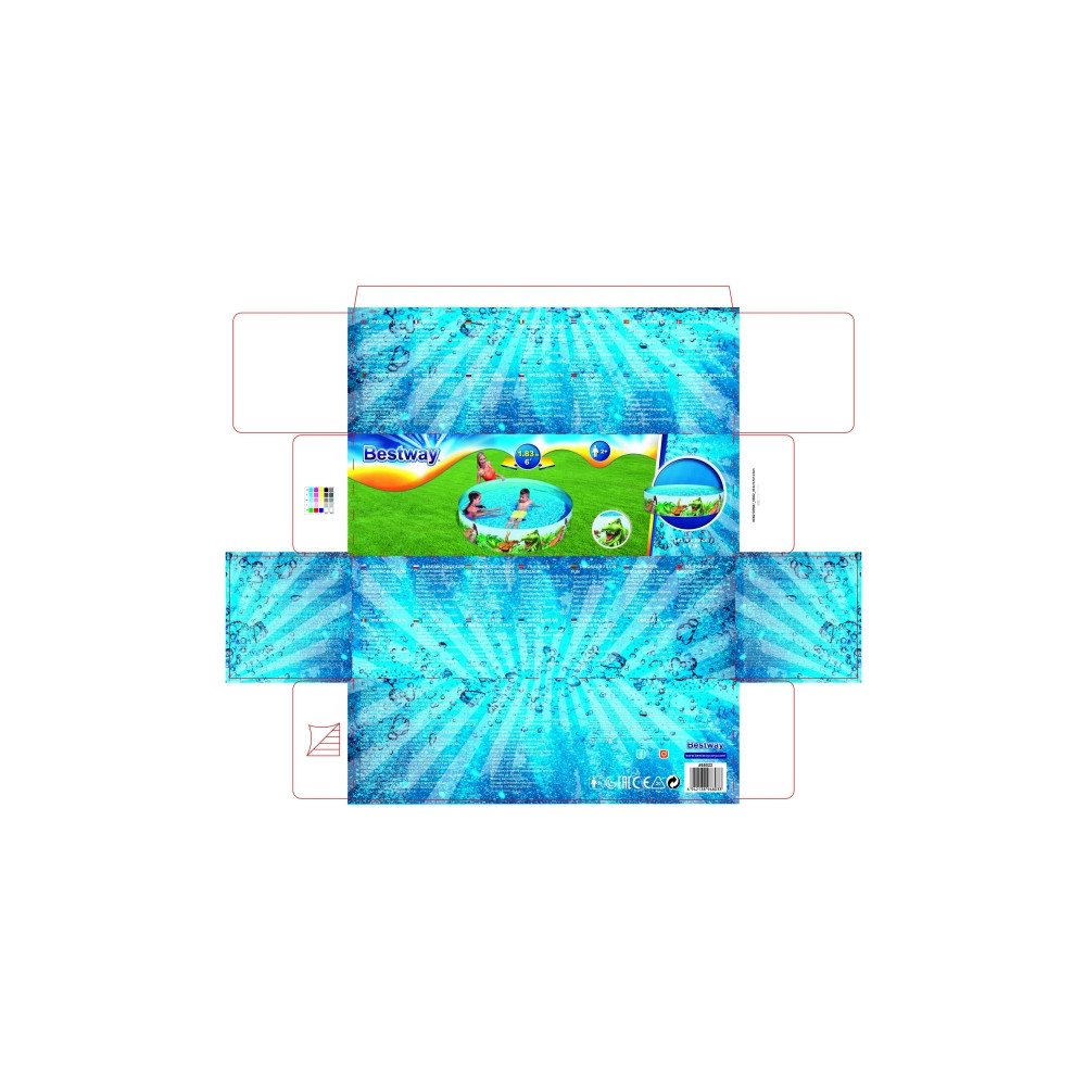 Produktbild för Bestway 55022, Pool med ram, 749 l, Rund, 2 År, PVC, Vinyl,...