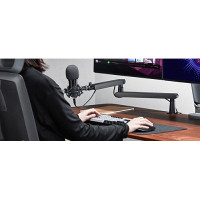 Produktbild för DELTACO GAMING monteringssats - låg profil - för mikrofon - premium, universal, streaming - svart