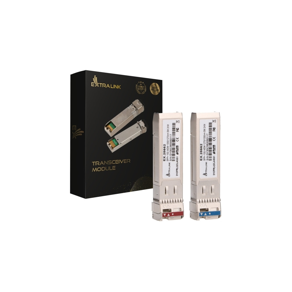 Produktbild för Extralink SFP+ 10G | SFP+ WDM-modul | 10 Gbps 1270/1330 nm,...