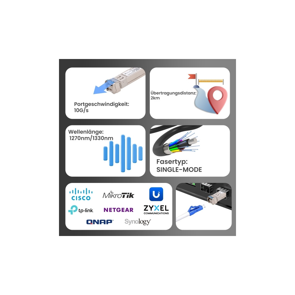 Produktbild för Extralink SFP+ 10G | SFP+ WDM-modul | 10 Gbps 1270/1330 nm,...