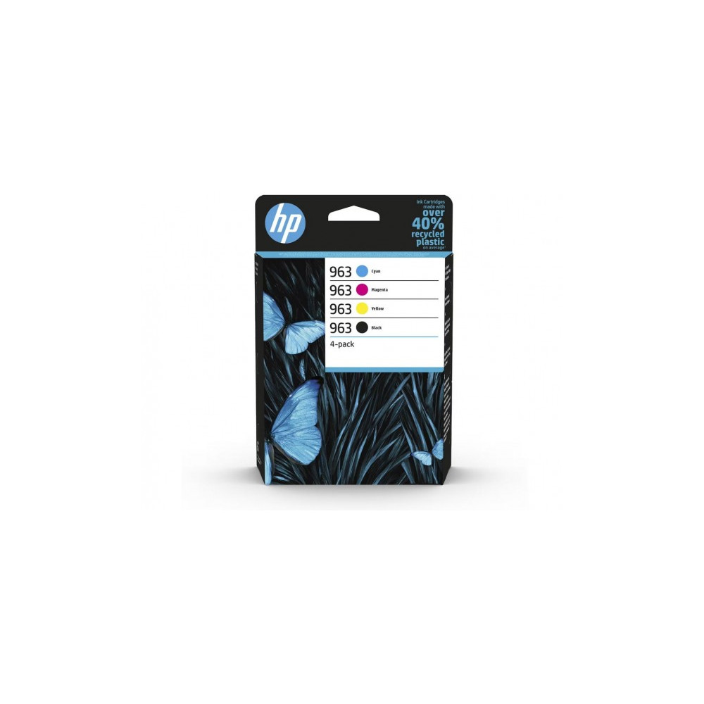 Produktbild för HP 963 - 4-pack - svart, gul, cyan, magenta - original - Officejet - bläckpatron