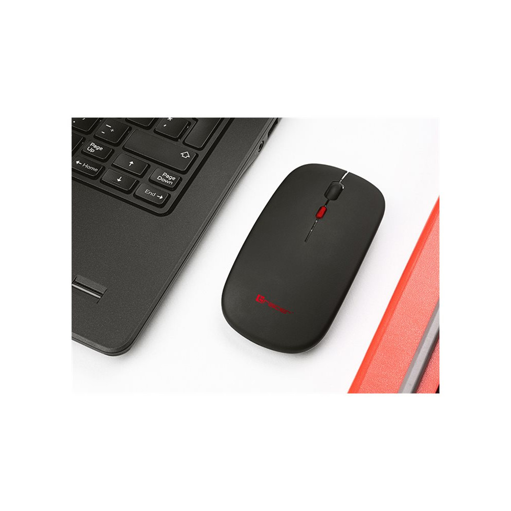 Produktbild för Tracer - mus - slank, uppladdningsbar - 2.4 GHz, Bluetooth - svart