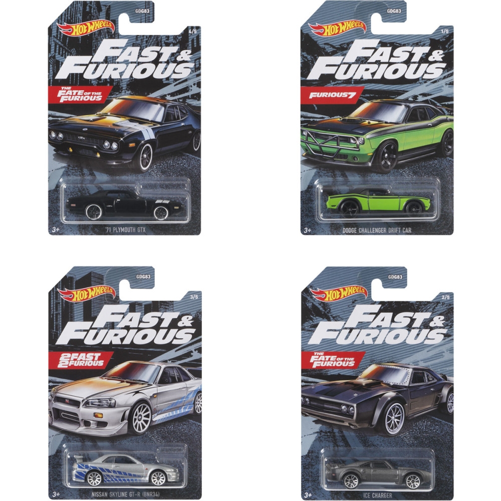 Produktbild för Hot Wheels tema Fast & Furious sort.