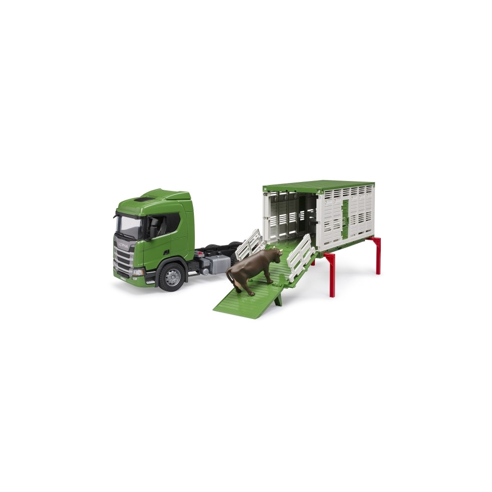 Produktbild för Bruder Scania Super 560R Kreaturtransport lastbil med 1 ko l...