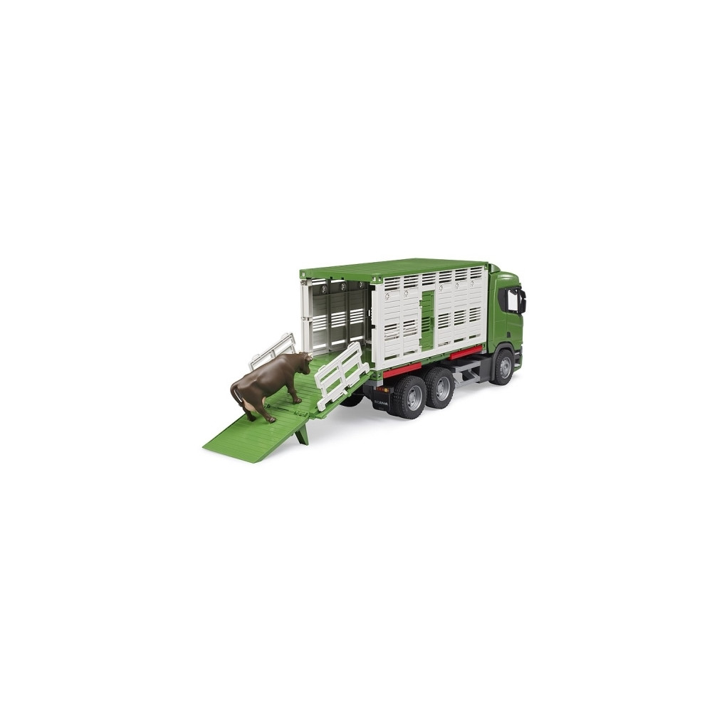 Produktbild för Bruder Scania Super 560R Kreaturtransport lastbil med 1 ko l...