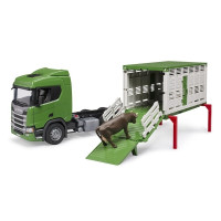 Produktbild för Bruder Scania Super 560R Kreaturtransport lastbil med 1 ko l...