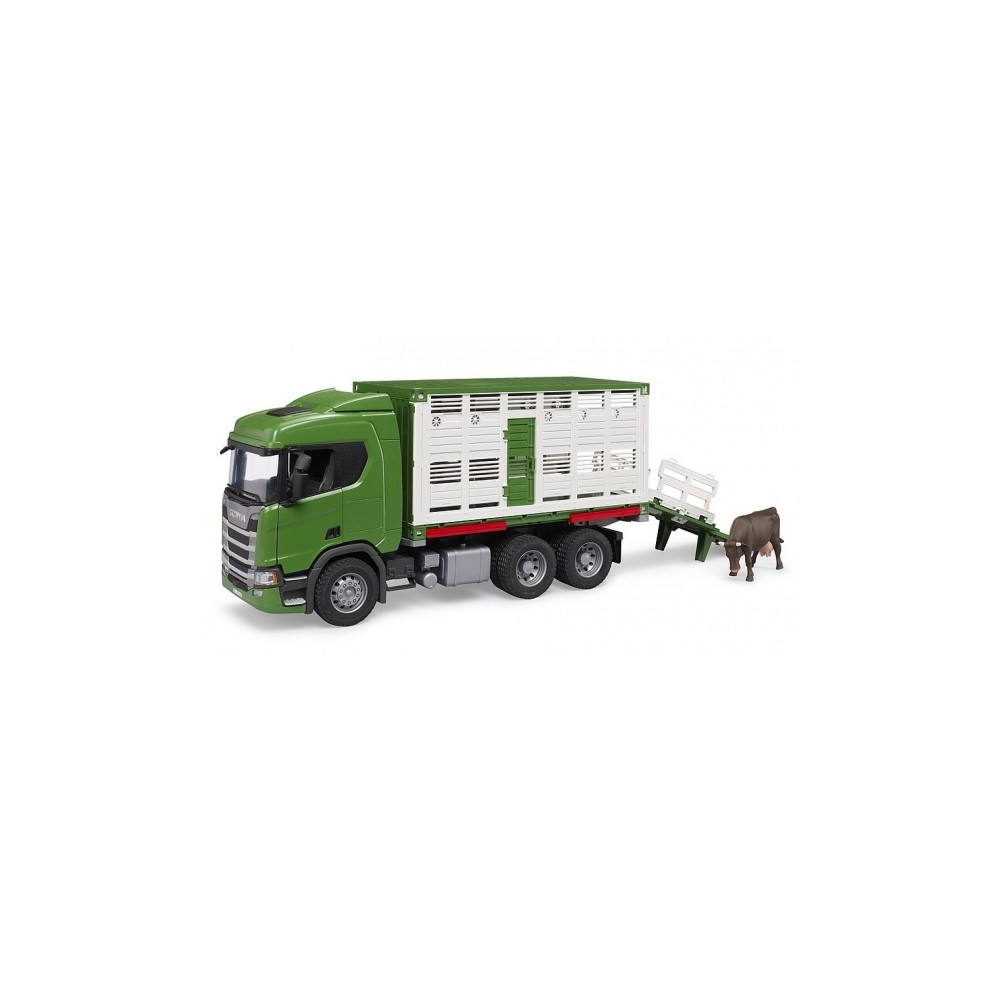 Produktbild för Bruder Scania Super 560R Kreaturtransport lastbil med 1 ko l...