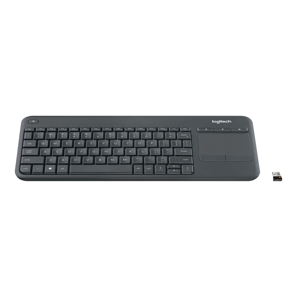 Produktbild för Logitech Wireless Touch Keyboard K400 Plus - tangentbord - tjeckiska - svart Inmatningsenhet