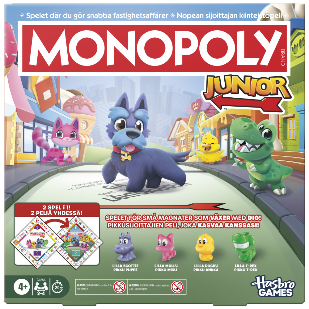 Produktbild för Monopoly Junior 2-i-1 Refresh DK/NO
