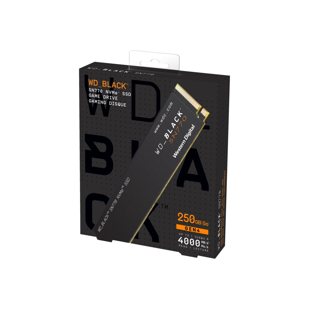 Produktbild för WD_BLACK SN770 WDS250G3X0E - SSD - 250 GB - PCIe 4.0 x4 (NVMe)