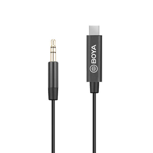 BOYA Mikrofonadapter USB-C - 3.5mm BY-K2 TRS - Hane - Hane TRS