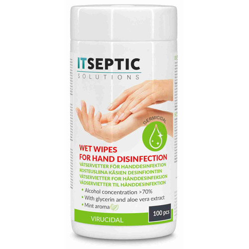 ITSEPTIC Handdesinfektion Våtservetter Mellan >70% Alkohol 13,5x15cm 100 st.