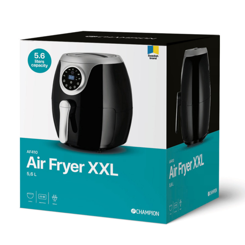 Produktbild för Air Fryer XXL 5,6L 1800W AF410 Svart/Silver