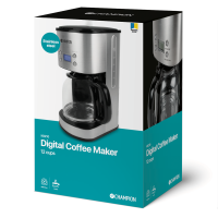 Miniatyr av produktbild för Kaffebryggare Digital 12-koppar/1,5L KB210 Rostfri