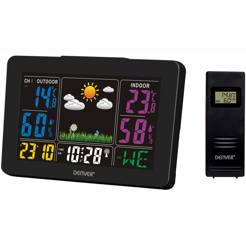 Produktbild för Väderstation med klocka/alarm