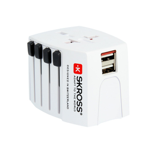SKROSS World Adapter MUV USB 2,4A Vit