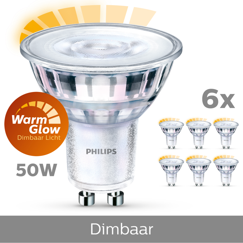 Produktbild för 6-pack LED GU10 50W Dimbar WarmGlow