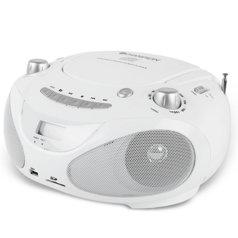 Produktbild för Boombox CD/Radio/MP3/USB White