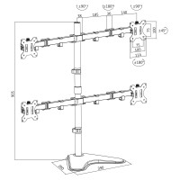 Produktbild för Monitorställ/fot Quad 13-32