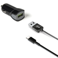 Miniatyr av produktbild för Billaddare + USB-C-kabel 2,4A 12W