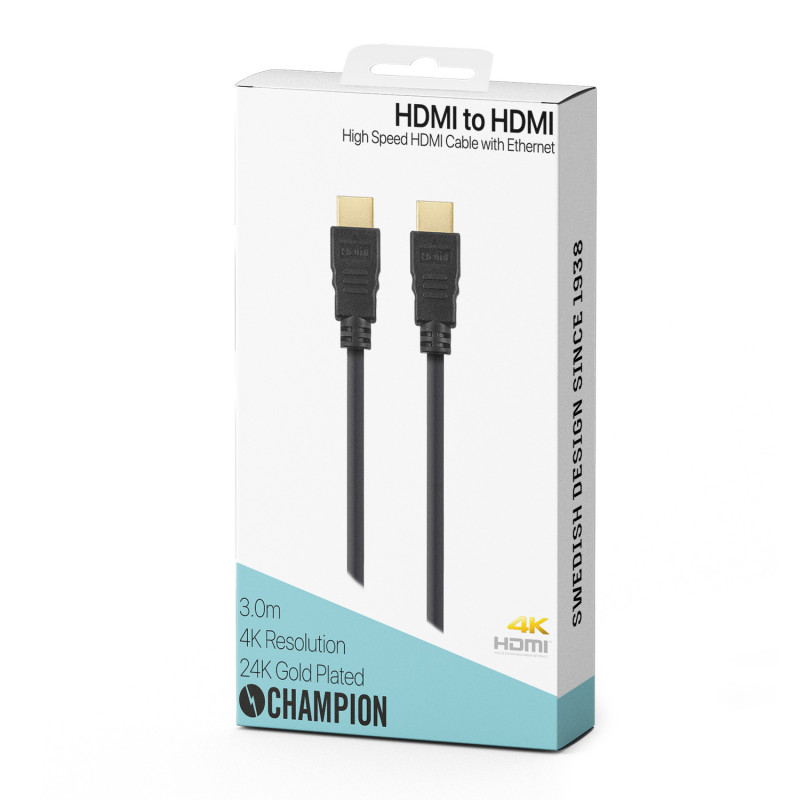 Produktbild för HDMI-kabel Ha-Ha Svart 3.0m