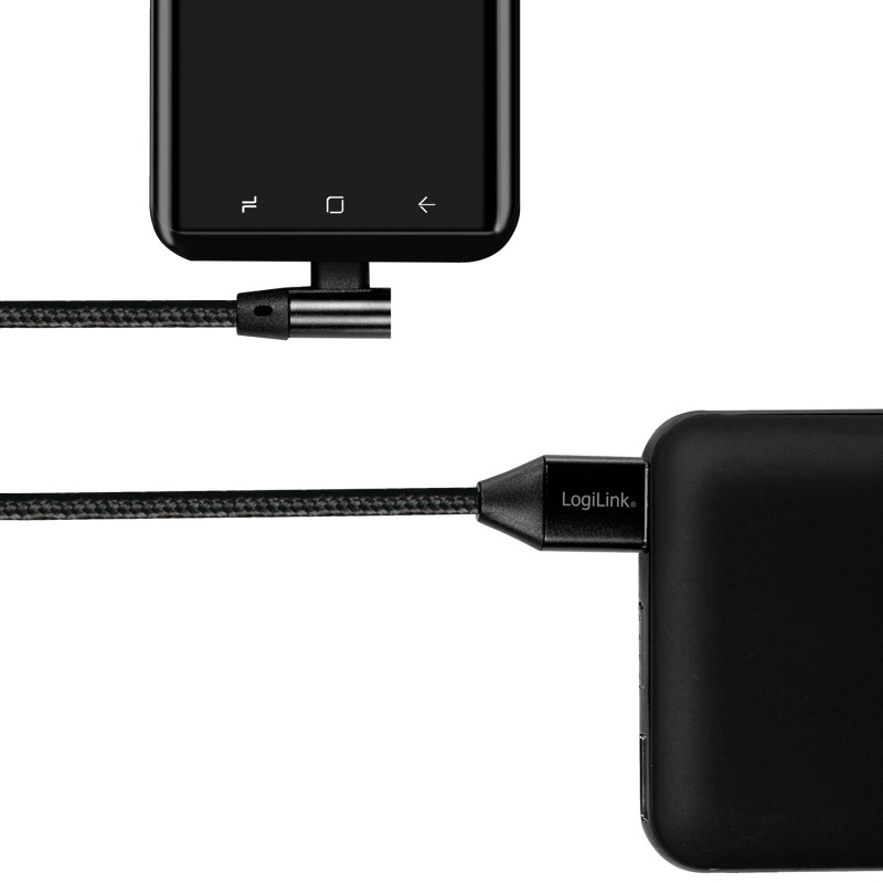 Produktbild för Vinklad USB-C-kabel USB 2.0 Max 15W 0,3m