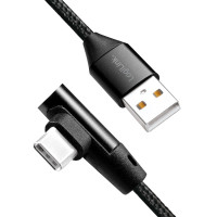 Miniatyr av produktbild för Vinklad USB-C-kabel USB 2.0 Max 3A 1m
