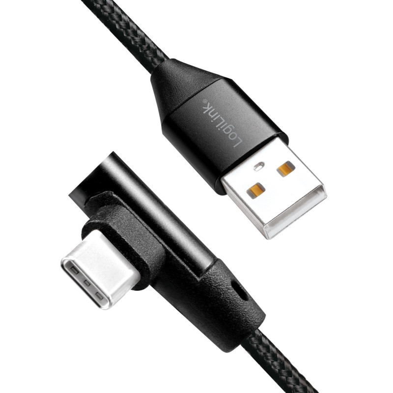Produktbild för Vinklad USB-C-kabel USB 2.0 Max 3A 1m