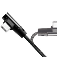 Miniatyr av produktbild för Vinklad USB-C-kabel USB 2.0 Max 3A 1m