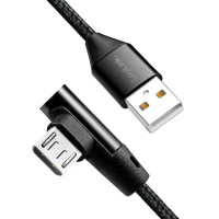 Miniatyr av produktbild för Vinklad MicroUSB-kabel USB 2.0 15W 1m