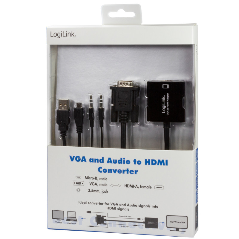 Produktbild för VGA + USB-ljud -> HDMI