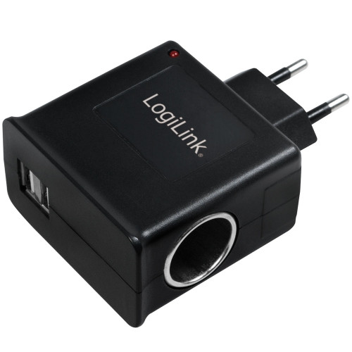 LogiLink 230V -> Cigguttag+USB-port 1A