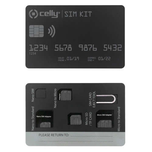 Celly SIM-kit SIM-kortsadaptrar 3-pa