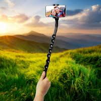 Miniatyr av produktbild för Snake Flexibel selfie-stick Svart