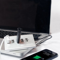 Miniatyr av produktbild för USB 2.0-hub 4+1 fast charge