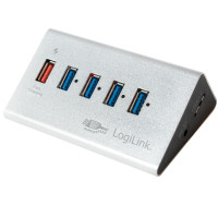 Miniatyr av produktbild för USB 3.0-hub 4+1 fast charge