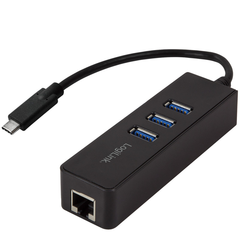 Produktbild för USB-C 3-Port Hub Gigabit RJ45
