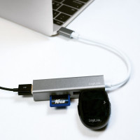 Produktbild för USB-C Hub 3port+minneskortsläs