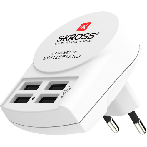 SKROSS 4-Port USB-laddare EU