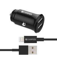 Miniatyr av produktbild för Billaddare 24W + USB-A till Lightning Kabel Svart