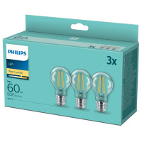 Philips 3-pack LED E27 Normal Klar 60W